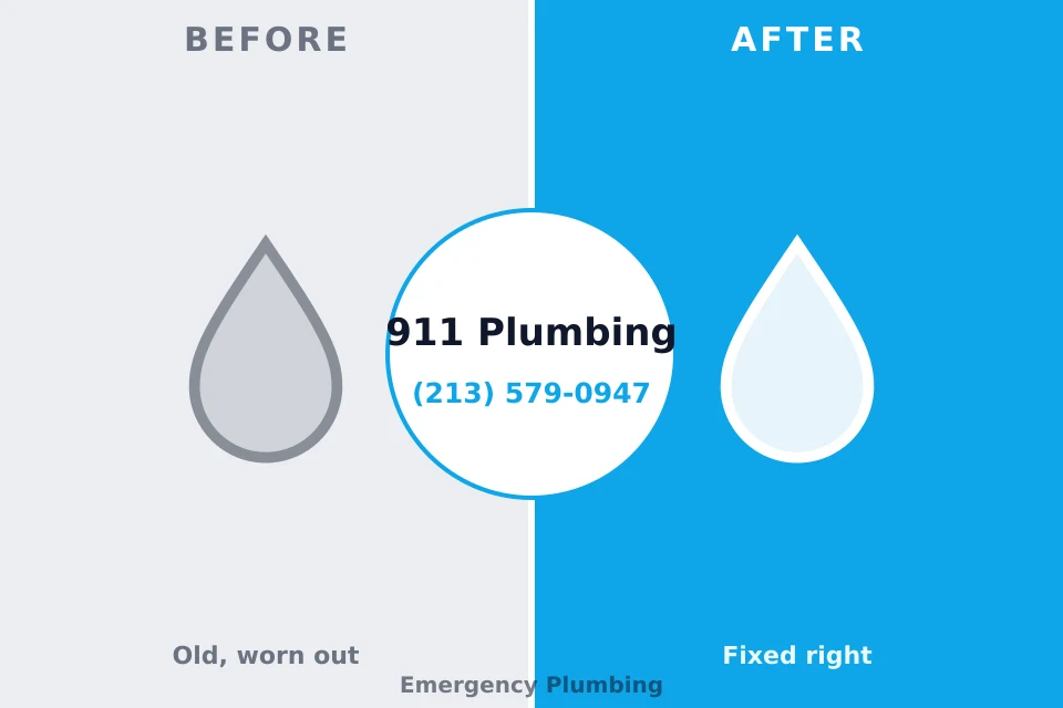 Before and after: plumbing repair East Village, CT